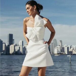 NWT Jenny Yoo Kyra White Bow Dress